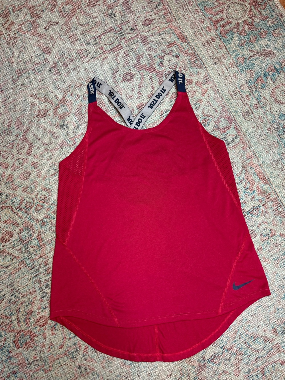 Nike Women's Athletic Tank Top - Magenta pink with Navy Straps